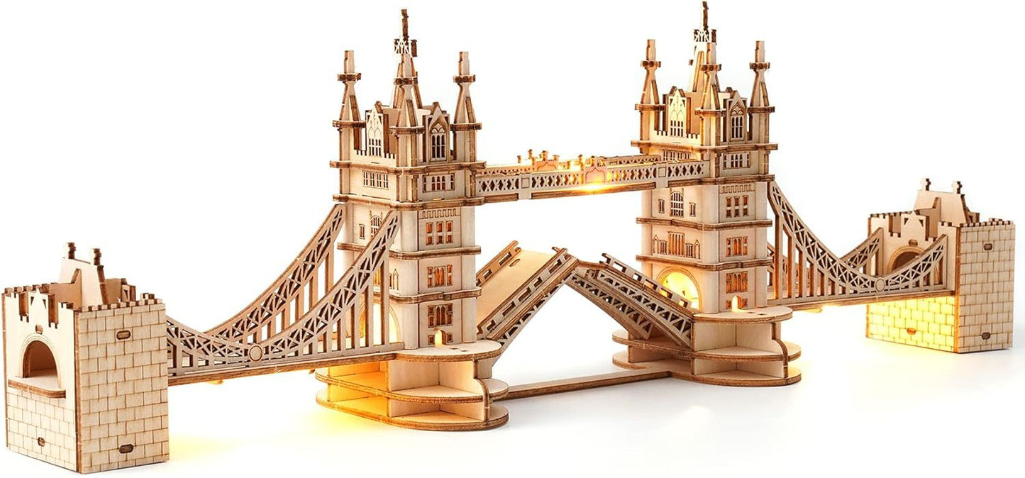 🏰 ROBOTIME 3D Dřevěné puzzle – London Tower Bridge