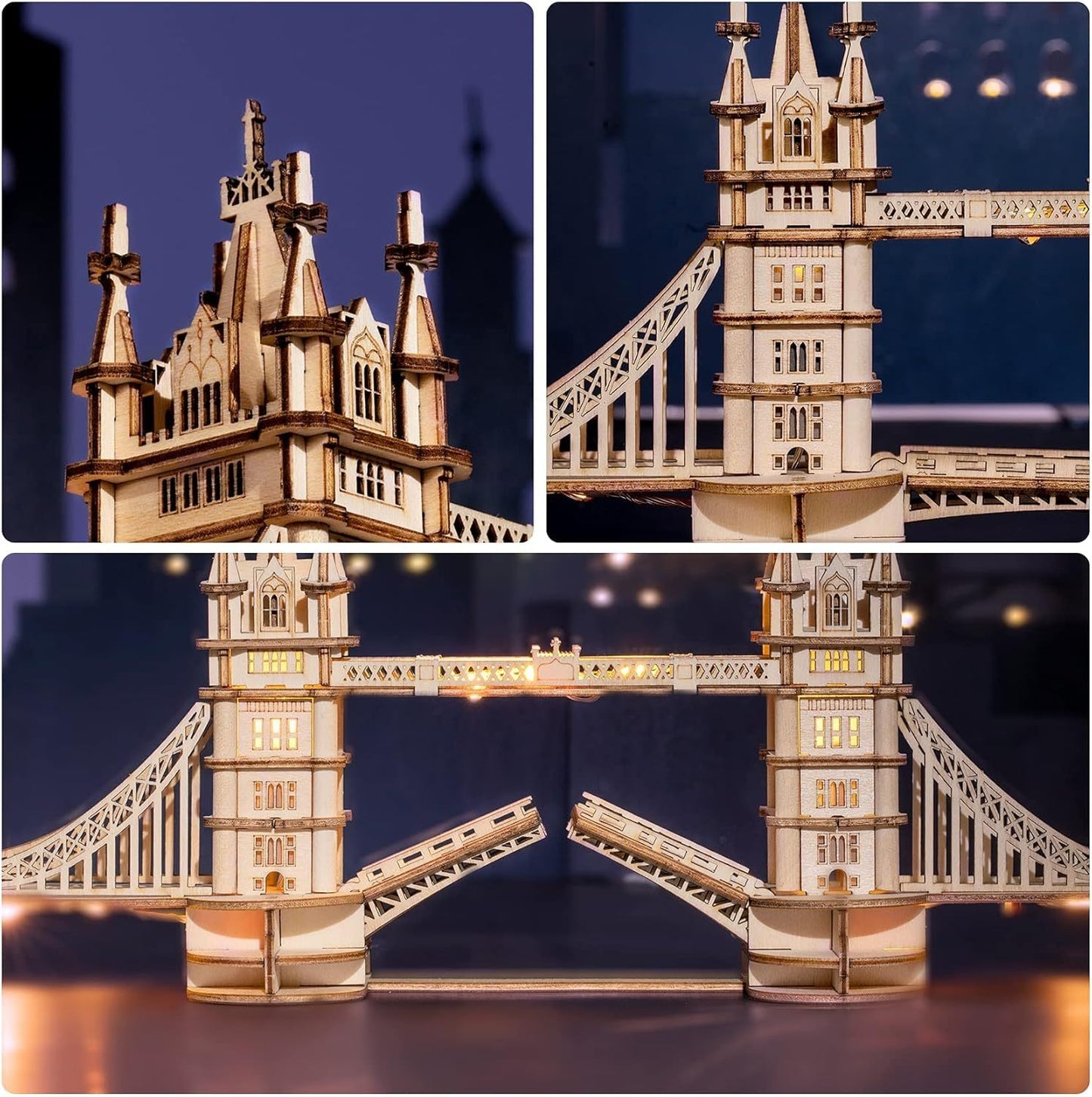 🏰 ROBOTIME 3D Dřevěné puzzle – London Tower Bridge