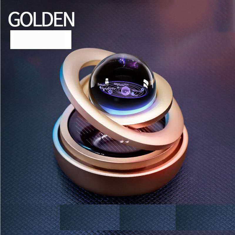 Solární otočný osvěžovač vzduchu do auta – kovový aroma difuzér s vůní (Galaxy design)