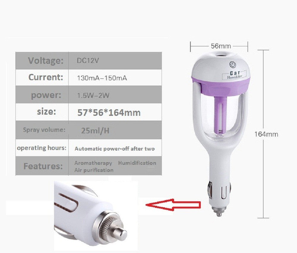 Mini 12V aroma difuzér a zvlhčovač vzduchu do auta – přenosný osvěžovač s automatickým vypnutím
