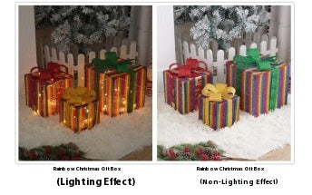 LED Vánoční dárkové krabičky – třídílná světelná sada