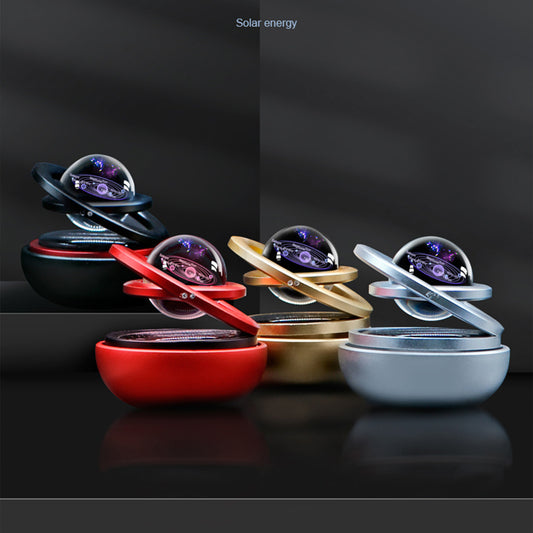 Solární otočný osvěžovač vzduchu do auta – kovový aroma difuzér s vůní (Galaxy design)