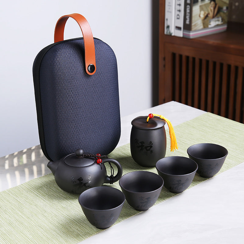 🍵 Cestovní čajová sada z purpurového písku – elegantní dárkové balení