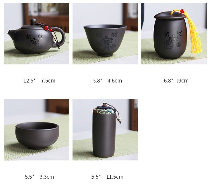 🍵 Cestovní čajová sada z purpurového písku – elegantní dárkové balení