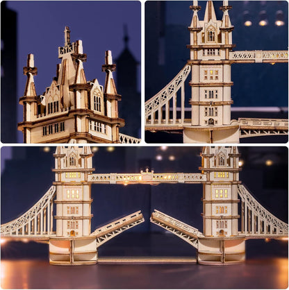 🏰 ROBOTIME 3D Dřevěné puzzle – London Tower Bridge