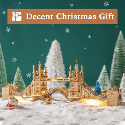 🏰 ROBOTIME 3D Dřevěné puzzle – London Tower Bridge