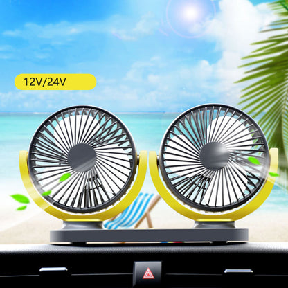 USB Duální Mini Ventilátor do Auta i na Stůl - 360°
